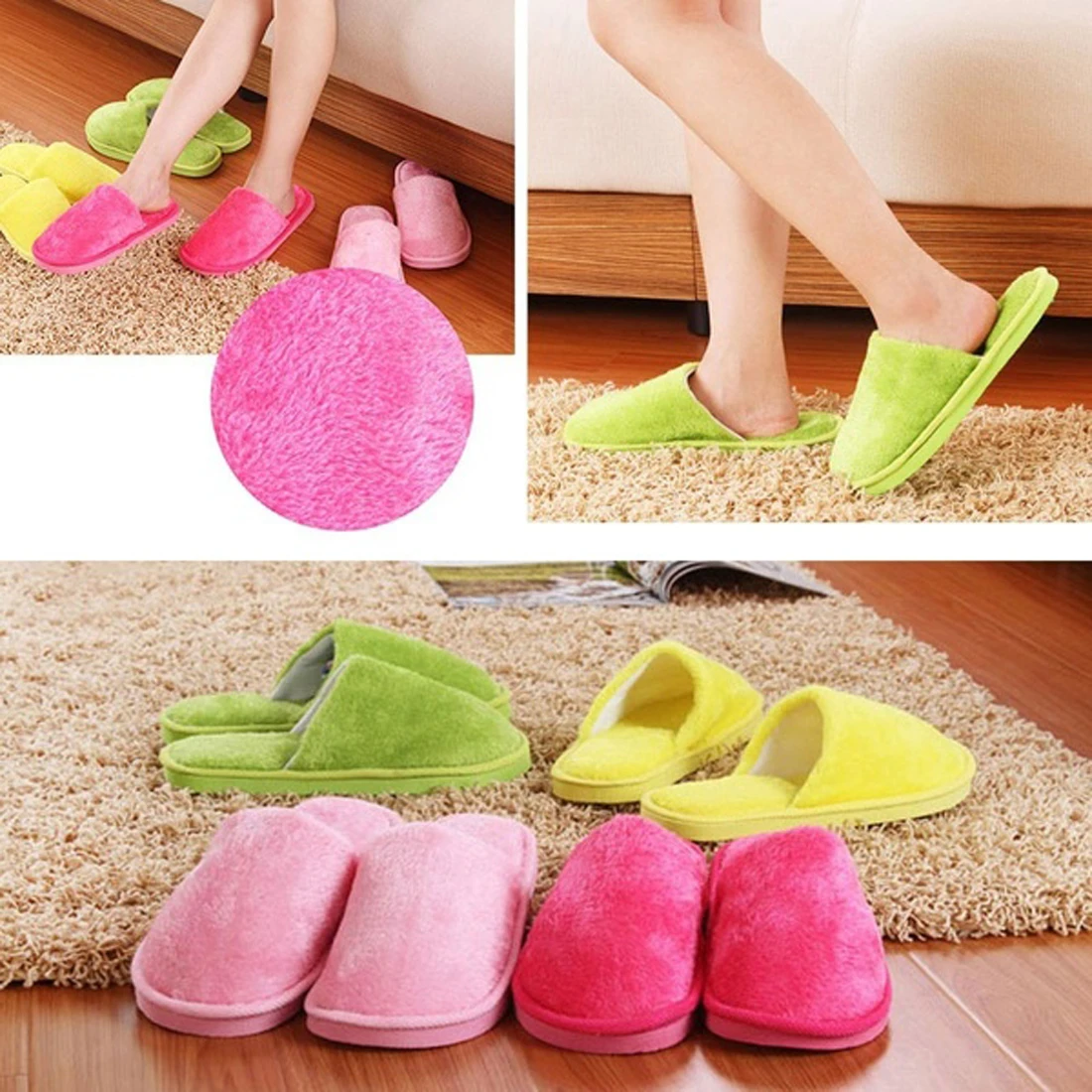 

1Pair Unisex Washable Home Slippers Indoor Shoes Casual Soft Non-Slip Sole Shoes