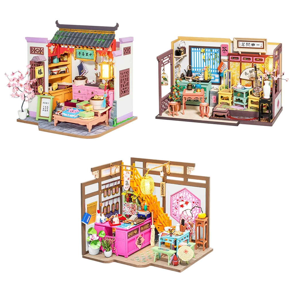 

Miniature Dollhouse Ancient Vintage House Shop Toys Birthday Christmas Gift