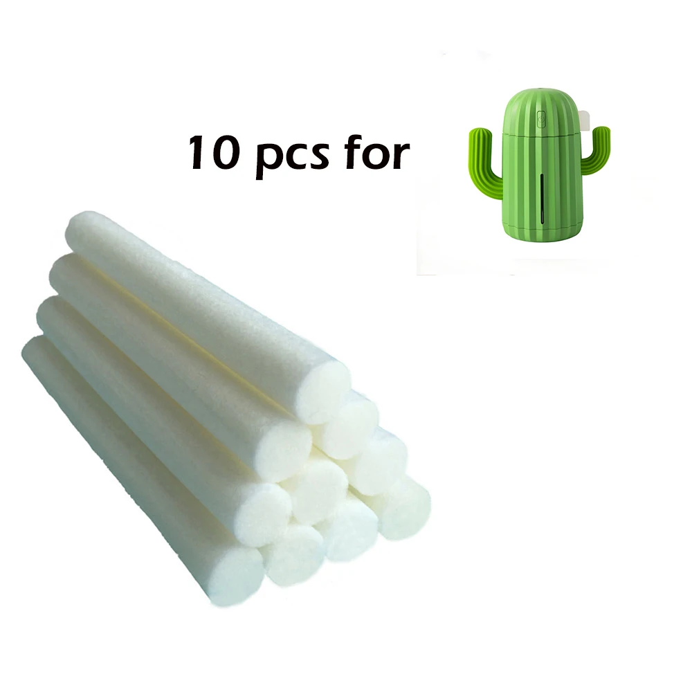 10pcs filter 340 мл, Светодиодный увлажнитель воздуха, мягкий силиконовый USB Ароматический диффузор с изображением кактуса, распылитель тумана для дома, офиса, автомобиля, ароматерапия, увлажнитель воздуха - Цвет: 10pcs filter