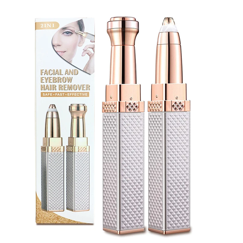 

NEW 2 in 1 Rechargeable Electric Women Hair Trimmer Body Hair Remover Bikini Painless Shaver for Nose Eyebrow Facial Epilator