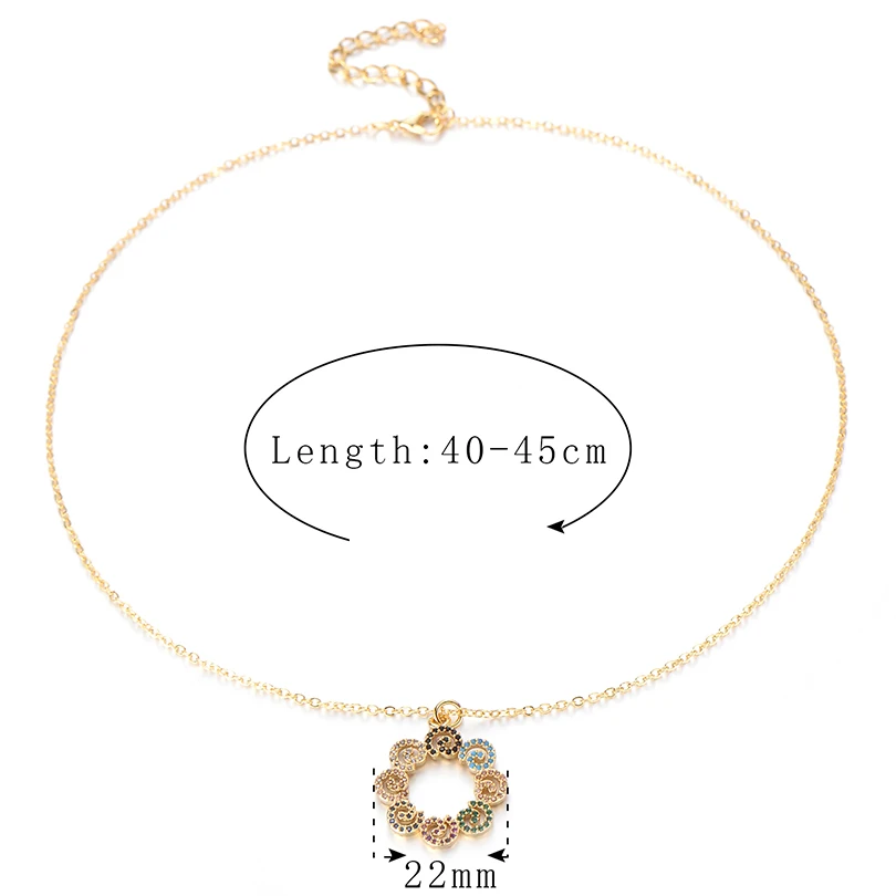 Pipitree популярное ожерелье с кулоном из кубического циркония и цветком