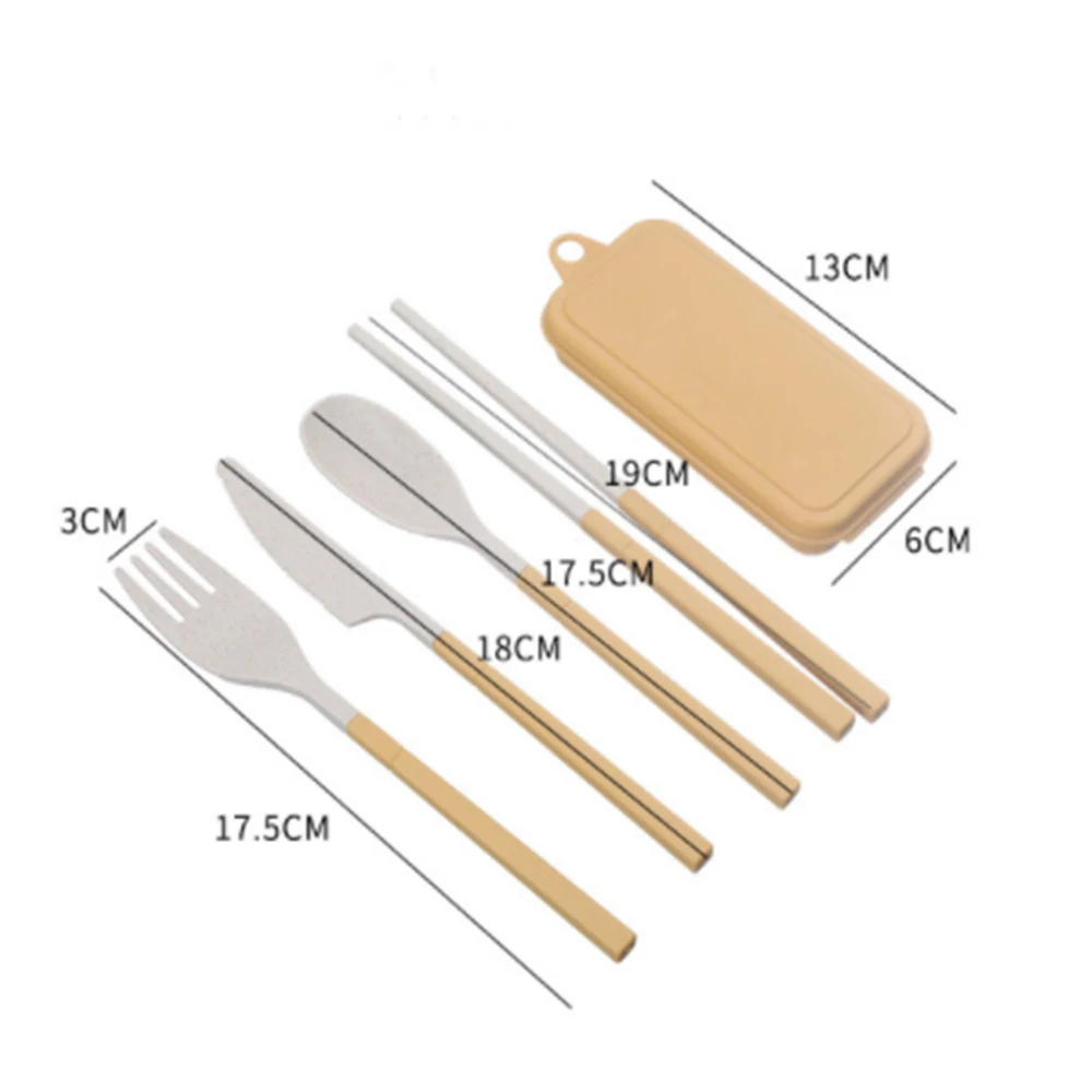 Дорожные Столовые приборы 4 шт./компл. портативная коробка для столовых приборов