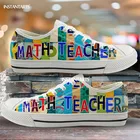 Женские текстильные туфли INSTANTARTS, математический дизайн, низкая подошва, на шнуровке, весенняя обувь для девочек и мальчиков, модные кроссовки на плоской подошве