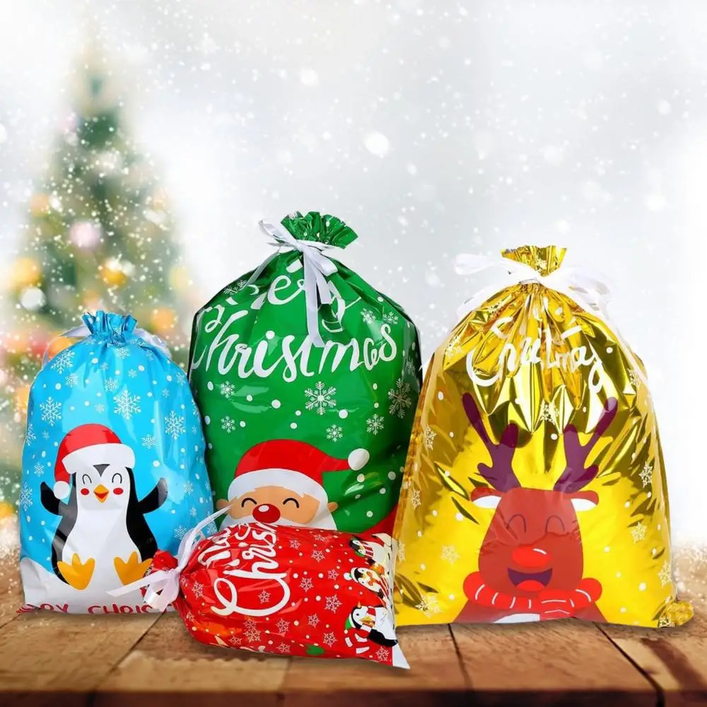 

Рождественская Подарочная сумка на шнурке, многоразовый прочный карманный контейнер для хранения, сувениры для праздничной вечеринки