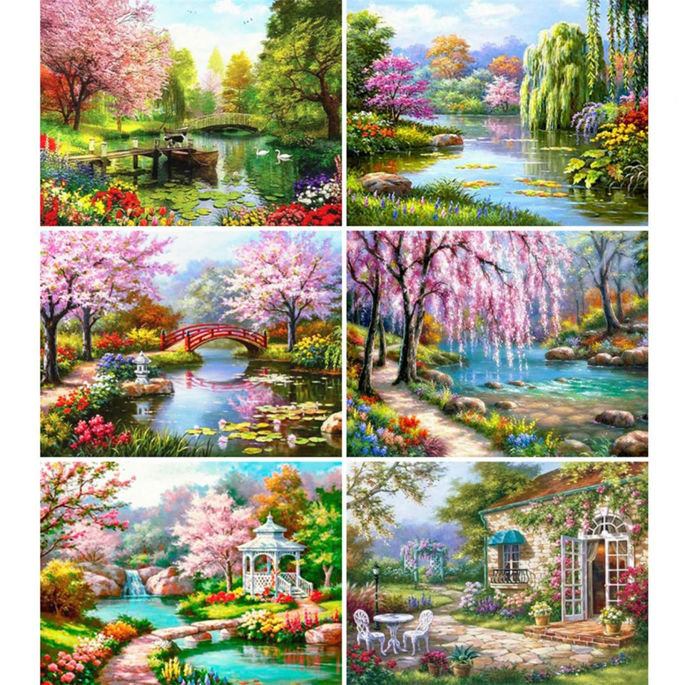 AZQSD алмазная вышивка пейзаж мозаика пейзажи крестиком рукоделие картина