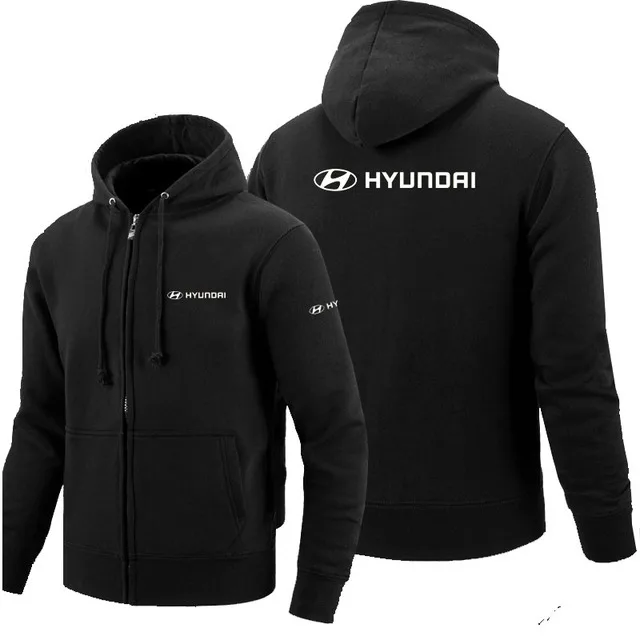 

Winter Autumn Hoodies Men Hyundai Logo Print Casual zipper Long Sleeve Hooded Sweatshirts Mens zipper Jacket Hoody