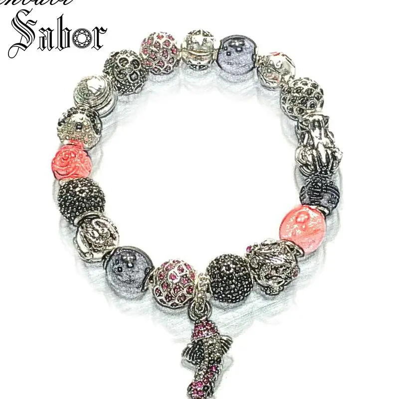 Браслеты из бусин thomas Fish цепочка звеньев серебряный браслет сделай сам в подарок