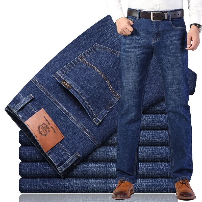 

Jeans New 2021 Autumn Cotton Men's Stretch Jeans Classic Style Fashion Casual Business Casual New Style Loose Pants 9536 27-40