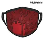 Красный Geek материнская плата схема Pm2.5 Анти-пыль Diy многоразовая маска для лица красная плата микросхема компьютера