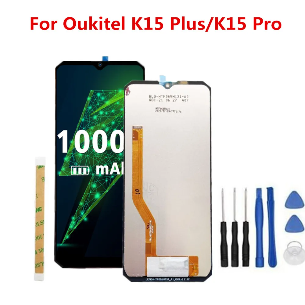 ЖК-дисплей в сборе для сотового телефона Oukitel K15 Plus 6,52 дюйма дигитайзер сенсорная панель стекло Ремонт Оригинальные Запчасти Замена