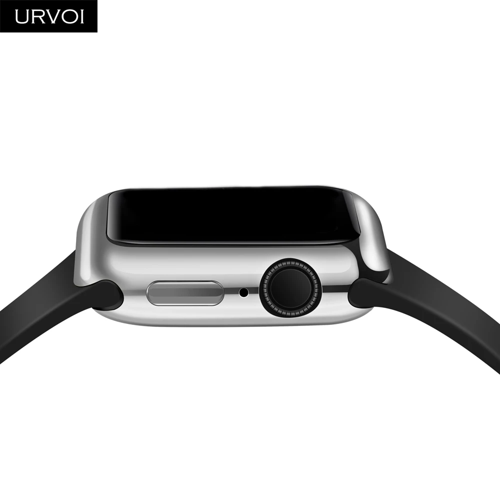 URVOI Full TPU Cover for Apple Watch series 6 SE 5 4 Electroplating bumper soft frame cover iWatch with screen protector | Наручные часы
