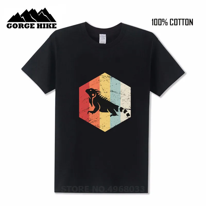 Мужская Винтажная футболка с 3d принтом Iguana Lizard Icon Классическая животных 2019 |