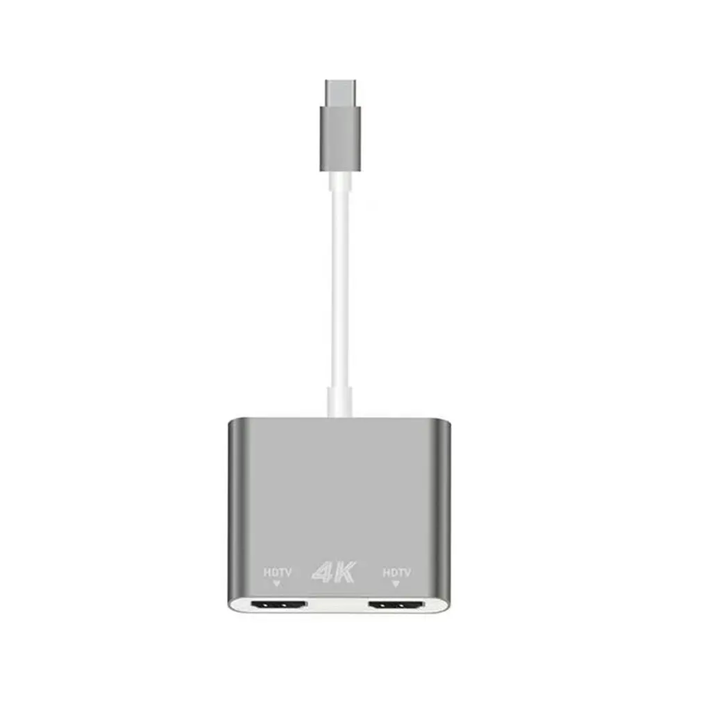 Адаптер USB C к HDMI dual 4K @ 60hz практичный конвертер высокоскоростной Прочный
