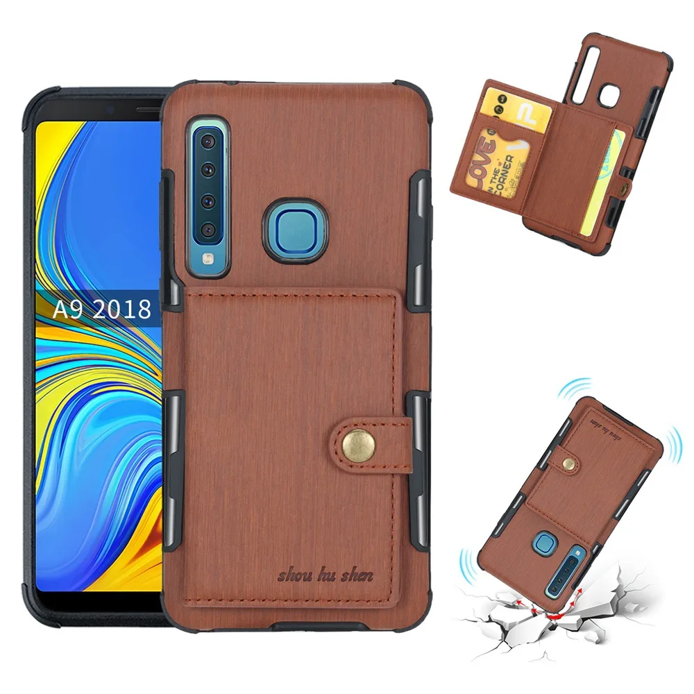 Чехол кошелек для Samsung A7 A9 A3 A5 J5 J7 откидной из искусственной кожи с кнопками