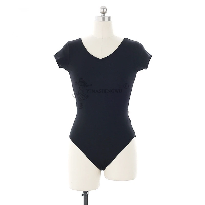 Women Ballet Leotard Dance Wear Adult Soft Cotton Short Sleeve Stretch Gymnastics Bodysuit Dress Dancewear | Тематическая одежда и