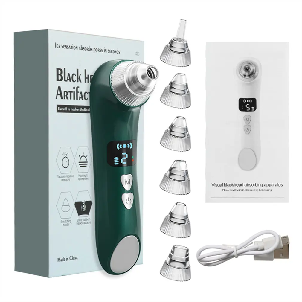 

2021 New Portable Visible Blackhead Remover With Camera Pore Cleaner Hot Compress Pimple Removal Skin Beauty Devices