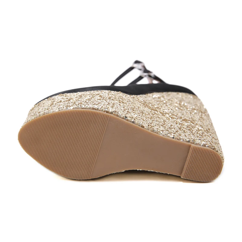 Шикарные туфли-лодочки на платформе и танкетке женские высоком каблуке