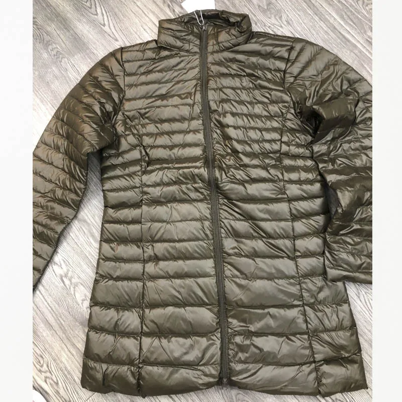Green Stand collar S-7XL, Женская куртка, длинный пуховик с капюшоном, верхняя одежда размера плюс, ультралегкий пуховик, осенне-зимняя куртка, повседневное теплое пальто, YD-12 - Цвет: Green Stand collar