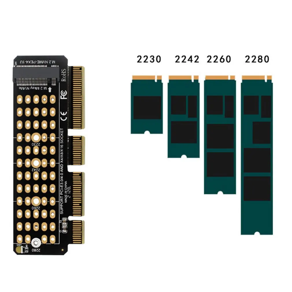 Плата расширения NVME Райзер карта M.2 до PCIE4.0 Стабильная производительность PC-EX4/X8/X16