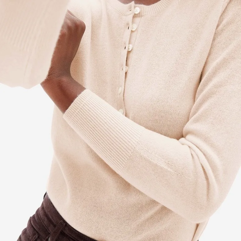 

Женский свитер с пуговицами и вырезом лодочкой, базовый Универсальный пуловер с круглым вырезом