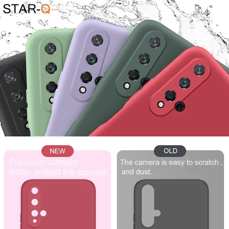 New Liquid Silicone Phone Case For Huawei Honor 20 Lite Pro 20s Russian Global Nova 5T Original Soft Protective Back Cover Cases