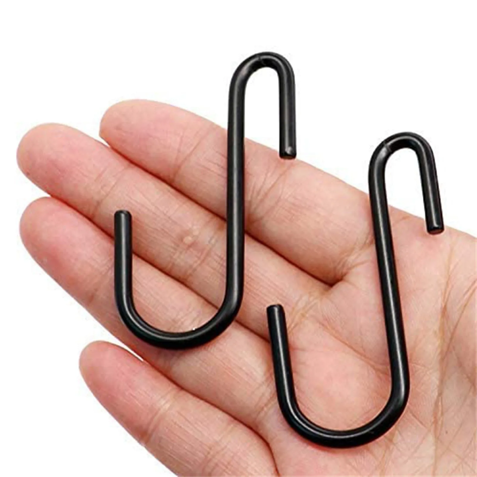 Hooks Stainless Steel 10pcs Black S Shaped Hooks Kitchen S Type Hooks For Hanging Pans Pots Bag Towels Housekeeping Sturdy
