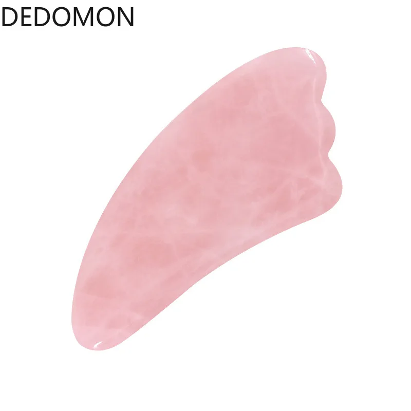 Скребок Для Массажа Гуаша натуральный нефрит розовый кварц камень для лица шеи