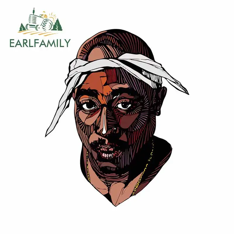 EARLFAMILY 13 см x 10 5 для Rapper Tupac ручная роспись фургона окна устойчивая к царапинам