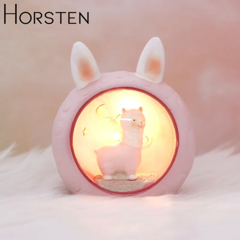 Мультяшная креативная Ночная лампа украшения из смолы милый Ночной светильник с