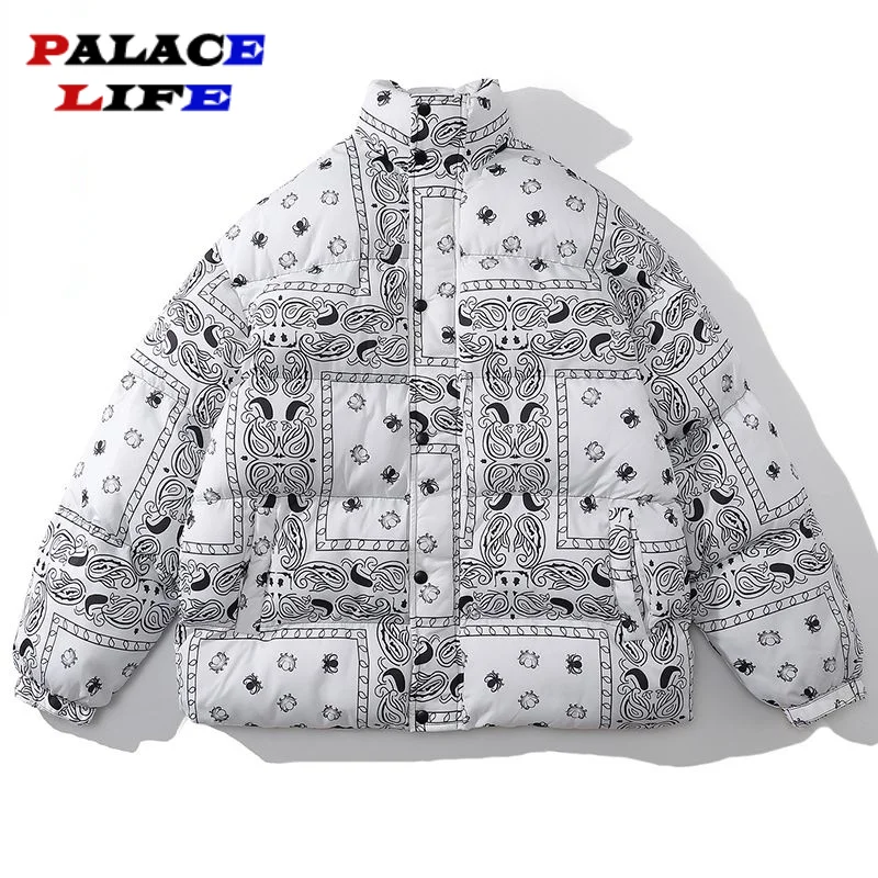 

Cashew Flowers Mens Parkas Jackets Casual Puffer Clothing High Quality rand Warm Couple Parka Jacket Men Women Winter 2021