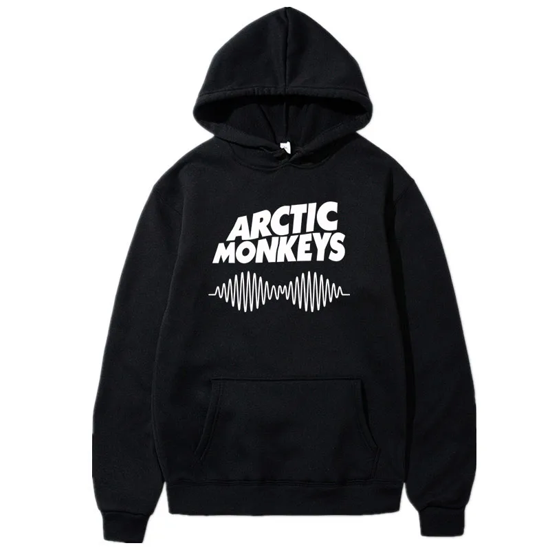 

Autumn Winter ARCTIC MONKEYS SOUND WAVE Printed Fleece Hoodies Long Sleeve Pullovers female Hip Hop Skateboard Sweatshirts