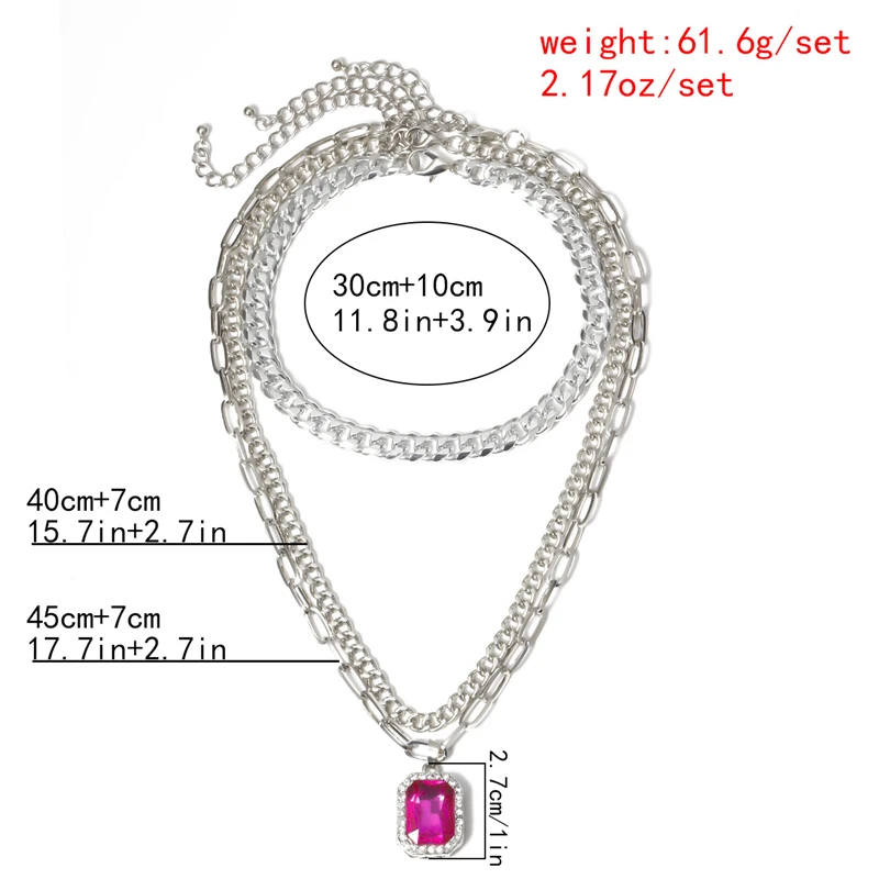 

Ailodo Multilayer Purple Crystal Pendant Choker Necklace Collar Statement Vintage Thick Chain Women Fashion Jewelry 2020 20JUN82