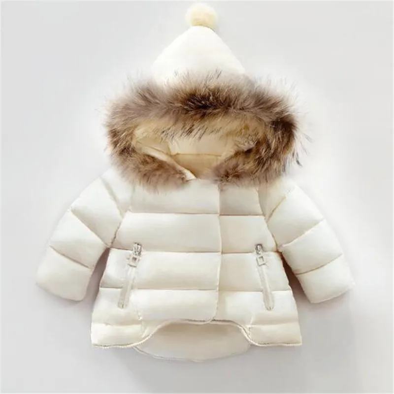 Baby Girls Coat Thick Warm Cotton Real Fur Winter Hooded Newborn Jackets Coats Infant Toddler Outerwear Clothing 1-4Y | Детская одежда