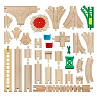 new wooden railway set parts beech wooden train tracks accessories for biro track toy car educational toys kids children gift