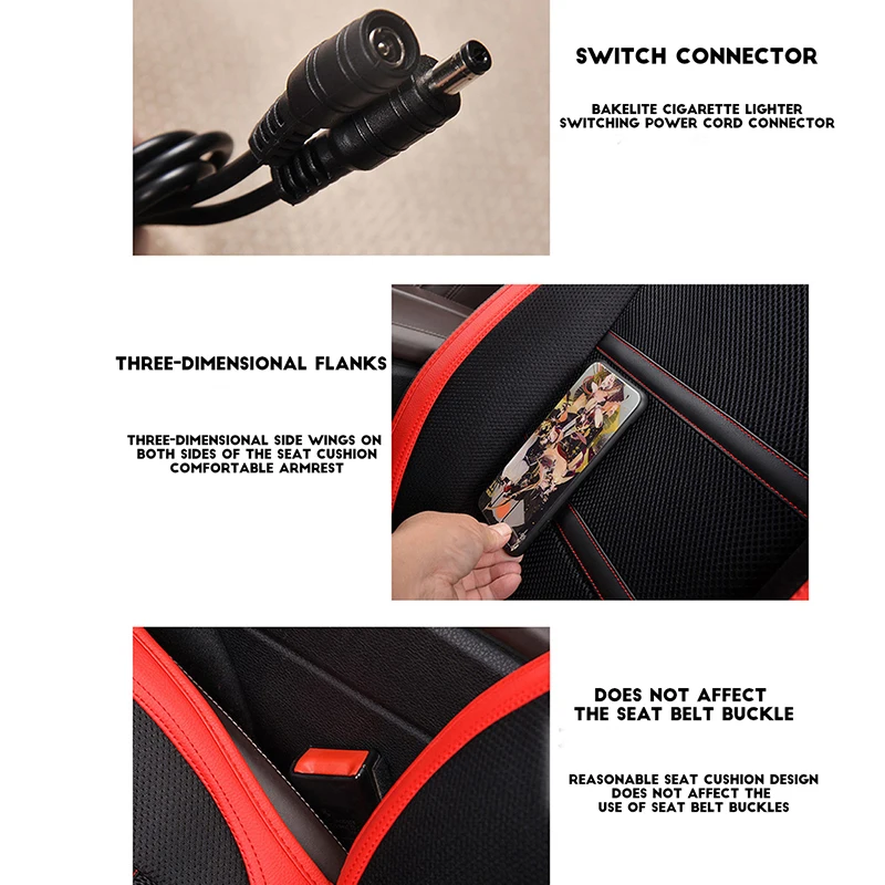 

KADULEE 12V Seat ventilation 1pc car seat cover for Cadillac all models ATS CTS SRX CT6 SLS ATSL XTS Escalade summer Pad