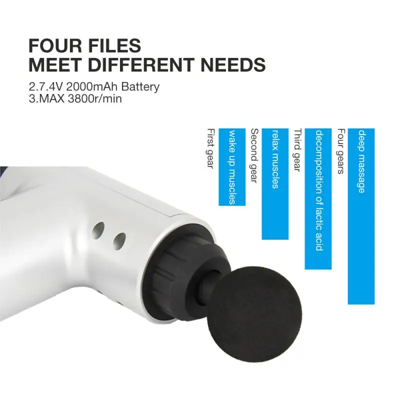 4 головы стимулятор мышц массажный пистолет Вибрационный ГЛУБОКАЯ ТЕРАПИЯ