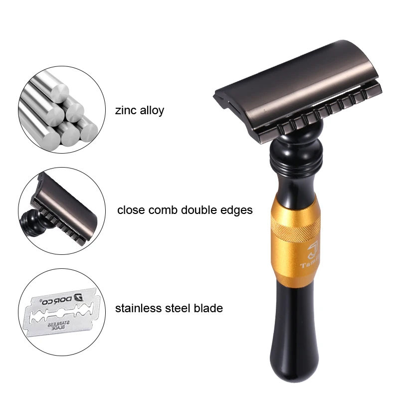 Бритвы с двойными краями Классическая Металлическая бритва мужское бритье