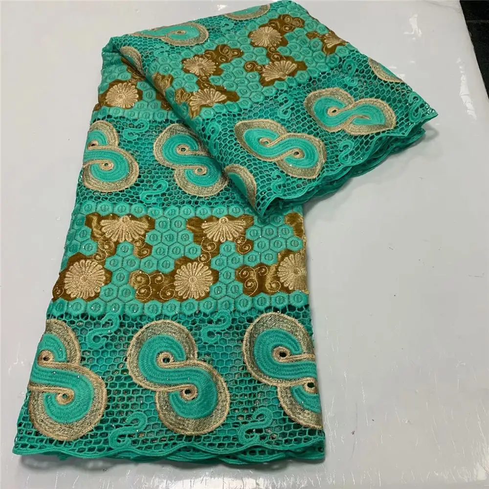 

Latest Nigerian Cord Lace Fabric High Quality Embroidered African Lace Fabric For Wedding Dress French Tulle Lace With Stones