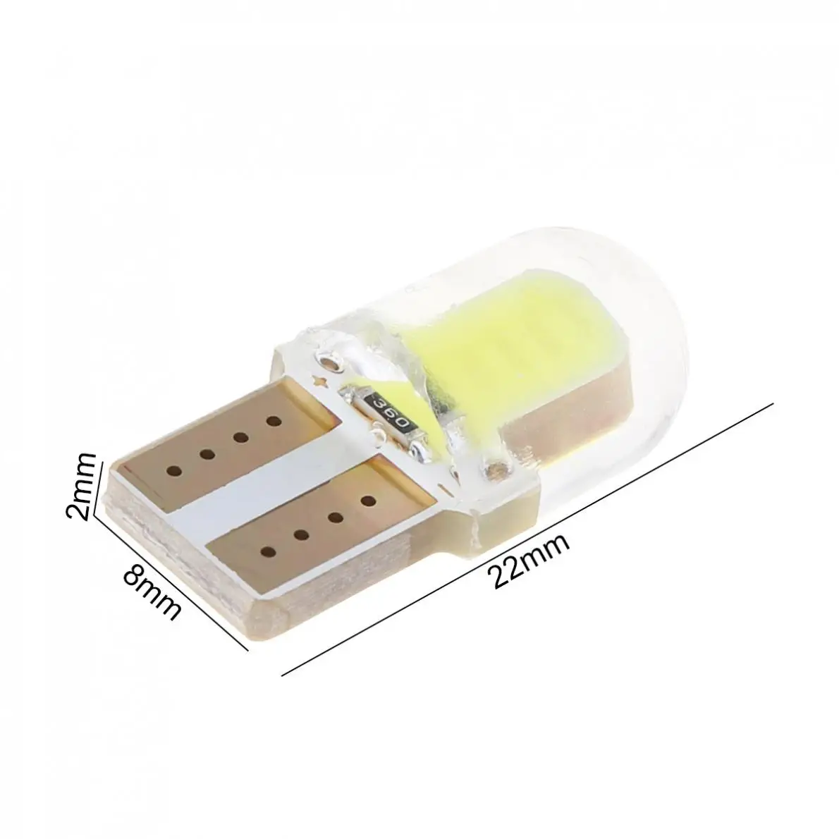10 шт./лот T10 W5W COB 8 SMD светодиодная Автомобильная лампочка Canbus кремнезема яркая