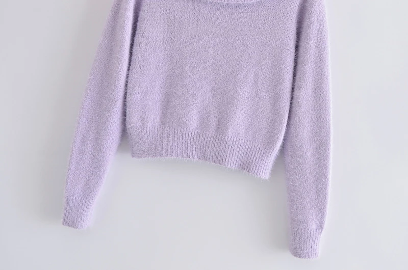 

French Vintage 2021 Autumn Sweet Peter Pan Collar Single-Breasted Long-Sleeve Women Fashion Thin Knitted Cardigan Top Sweater