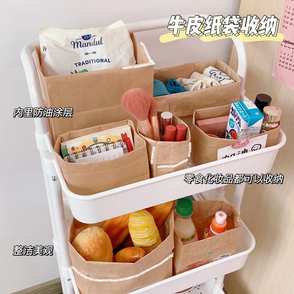 

5pcs Kraft Paper Bag Gift Bags Packaging Biscuit Candy Food Oil-proof Cookie Bread Snacks Baking Takeaway Bags Sundry Storage