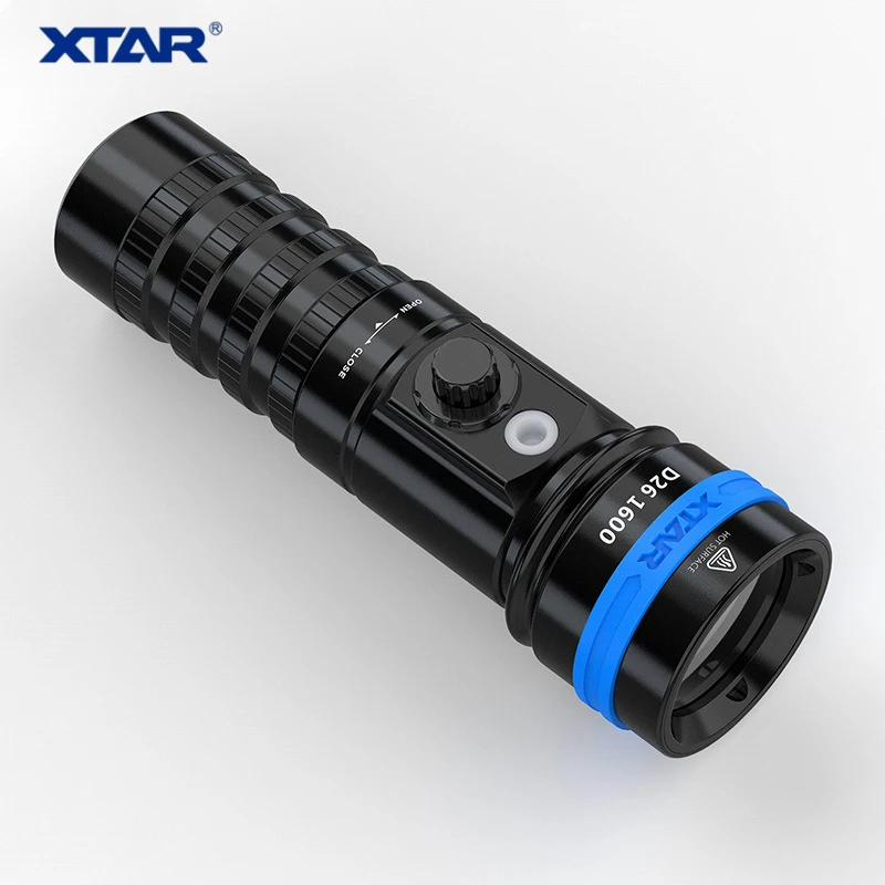 Xtar D26 1600 широкий угол обзора 16340 26650 18650 Дайвинг светильник Магнитный Пресс