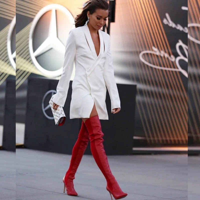 Новинка 2019 элегантное длинный рукав v образный вырез как у знаменитостей ночное