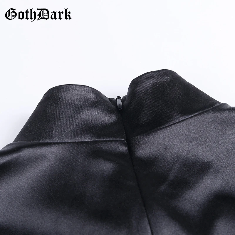 Goth Dark Black Vintage Gothic Halloween Dresses Women Embroidery Autumn Long Party Dress Spliced Black Chinese Cheongsam