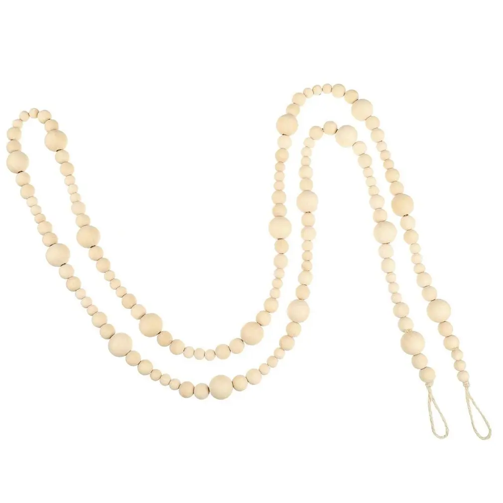 

Natural Wooden Beads Creative Hemp Rope Beads String Home Decoration Pendant Craft Hypoallergenic Beads Ornament