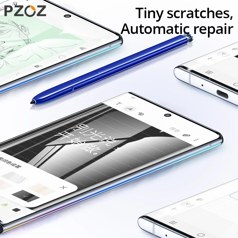 PZOZ Soft Hydrogel Film For Samsung Galaxy Note 10 Plus 5G phone Full Screen Protective A80 A90 Films | Мобильные телефоны и