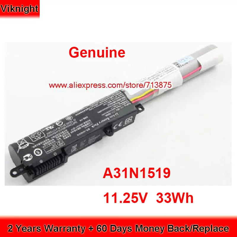 

Genuine A31N1519 Battery 0B110-00390300 for Asus R540LA R540LJ R540SA X540LA X540NA X540NA-DM083 X540NA-DM236 11.25V 33Wh