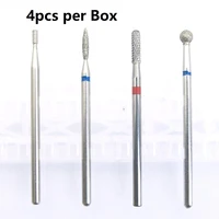 4pcs with box diamond nail drill bit rotery electric milling cutters for pedicure manicure files cuticle burr nail tools accesso