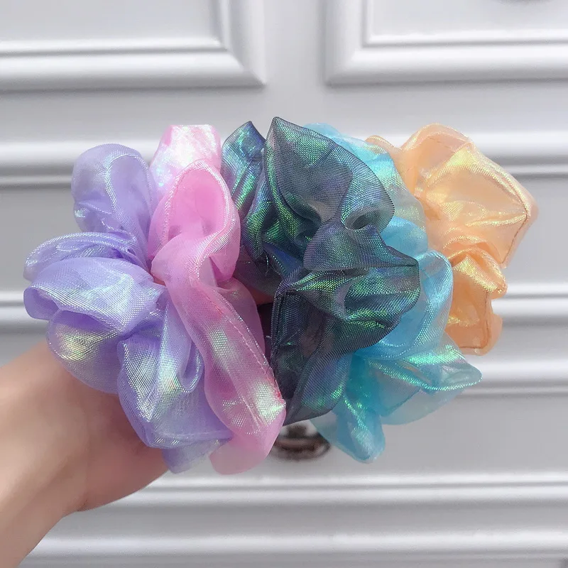 Женские блестки для волос Галстуки блестящие Scrunchies девочек сапоги на резиновой