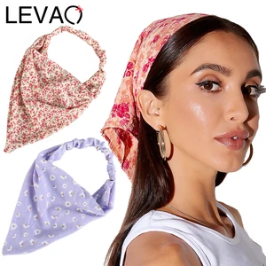 Повязка на голову женская, треугольная, с цветочным принтом